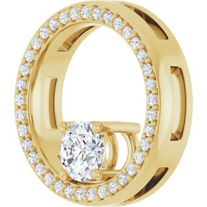 14K Yellow Gold 5.2 mm Round 1/4 CTW Lab-Grown Diamond Semi-Set Pendant – image 3