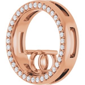 14K Rose Gold 5.2 mm Round 1/6 CTW Natural Diamond Semi-Set Pendant – image 4