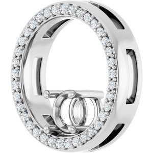 Platinum 5.2 mm Round 1/6 CTW Natural Diamond Semi-Set Pendant – image 4