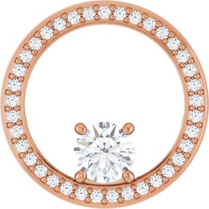 18K Rose Gold 5.2 mm Round Pendant Mounting