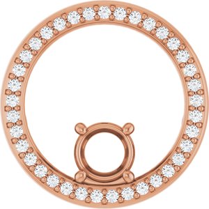 14K Rose Gold 5.2 mm Round 1/6 CTW Natural Diamond Semi-Set Pendant – image 2