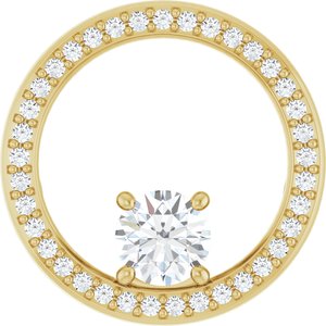 14K Yellow Gold 5.2 mm Round 1/4 CTW Lab-Grown Diamond Semi-Set Pendant