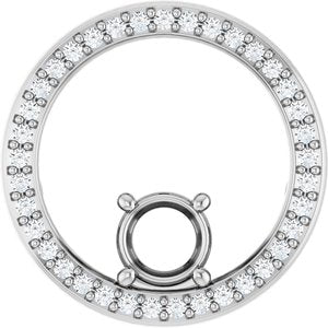 Sterling Silver 5.2 mm Round 1/6 CTW Natural Diamond Semi-Set Pendant – image 2