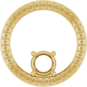 18K Yellow Gold 5.2 mm Round Pendant Mounting – image 2