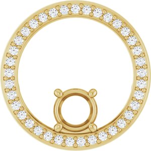 14K Yellow Gold 5.2 mm Round 1/4 CTW Lab-Grown Diamond Semi-Set Pendant – image 2