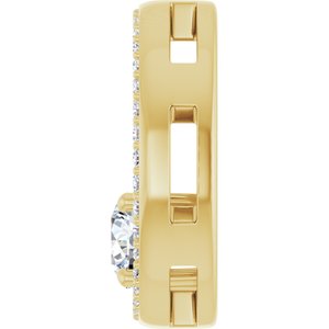 14K Yellow Gold 5.2 mm Round 1/6 CTW Natural Diamond Semi-Set Pendant – image 5