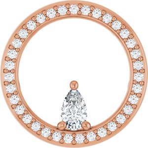 14K Rose Gold 5x3 mm Pear Pendant Mounting