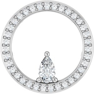 14K X1 White Gold 5x3 mm Pear Pendant Mounting