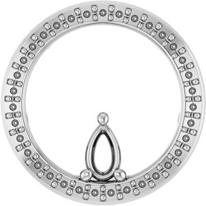 18K White Gold 5x3 mm Pear Pendant Mounting – image 2