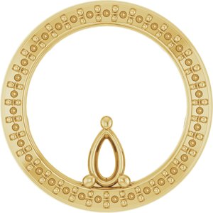 10K Yellow Gold 5x3 mm Pear Pendant Mounting – image 2