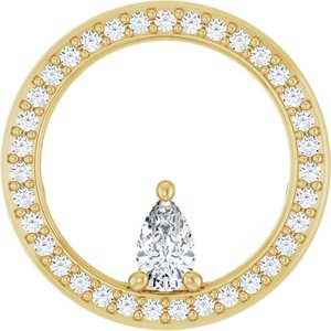 10K Yellow Gold 5x3 mm Pear Pendant Mounting
