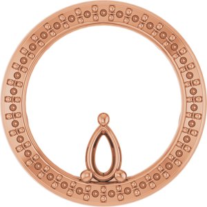 14K Rose Gold 5x3 mm Pear Pendant Mounting – image 2