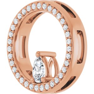 10K Rose Gold 5x3 mm Pear Pendant Mounting – image 3