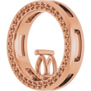 18K Rose Gold 5x3 mm Pear Pendant Mounting – image 4