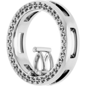 14K X1 White Gold 5x3 mm Pear Pendant Mounting – image 4