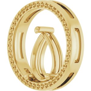 14K Yellow Gold 12x8 mm Pear Pendant Mounting – image 4