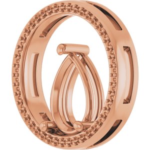 18K Rose Gold 12x8 mm Pear Pendant Mounting – image 4