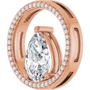 14K Rose Gold 12x8 mm Pear Pendant Mounting – image 3