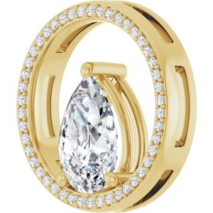 10K Yellow Gold 12x8 mm Pear Pendant Mounting – image 3