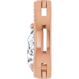 18K Rose Gold 12x8 mm Pear Pendant Mounting – image 5