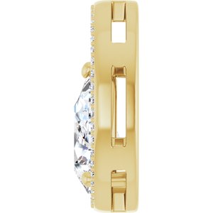 14K Yellow Gold 12x8 mm Pear Pendant Mounting – image 5