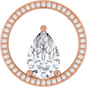 18K Rose Gold 12x8 mm Pear Pendant Mounting