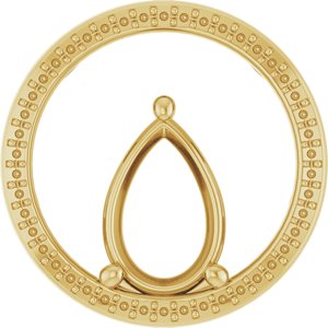 10K Yellow Gold 12x8 mm Pear Pendant Mounting – image 2