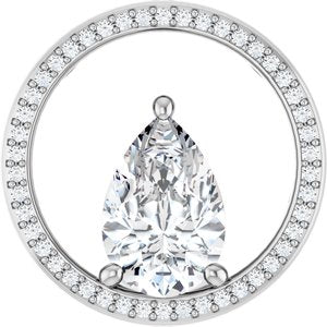 Platinum 12x8 mm Pear Pendant Mounting