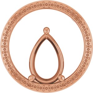 14K Rose Gold 12x8 mm Pear Pendant Mounting – image 2