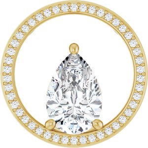 14K Yellow Gold 12x8 mm Pear Pendant Mounting