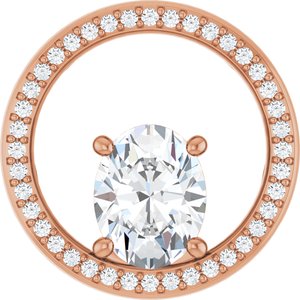 18K Rose Gold 9x7 mm Oval Pendant Mounting