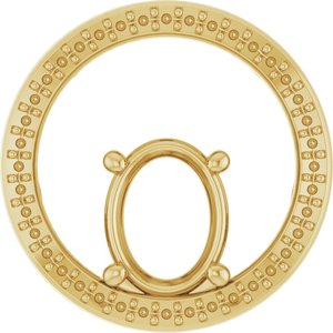 10K Yellow Gold 9x7 mm Oval Pendant Mounting – image 2
