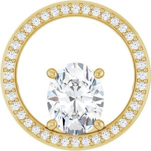 14K Yellow Gold 9x7 mm Oval Pendant Mounting