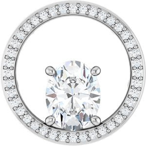 Sterling Silver 9x7 mm Oval Pendant Mounting