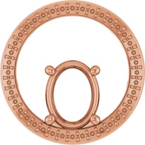 14K Rose Gold 9x7 mm Oval Pendant Mounting – image 2