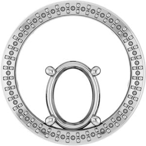 14K White Gold 9x7 mm Oval Pendant Mounting – image 2