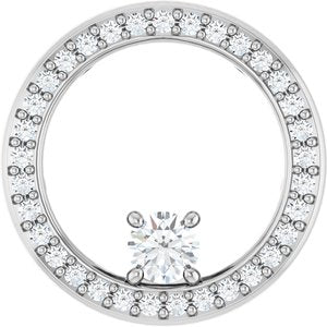 14K X1 White Gold 3.5 mm Round Pendant Mounting