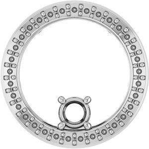 10K White Gold 3.5 mm Round Pendant Mounting – image 2