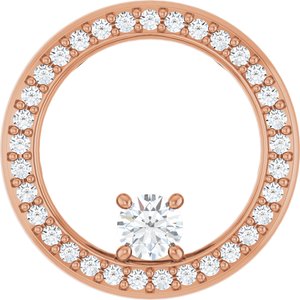 18K Rose Gold 3.5 mm Round Pendant Mounting