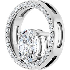 18K White Gold 9x7 mm Oval Pendant Mounting – image 3