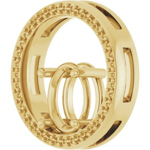 18K Yellow Gold 9x7 mm Oval Pendant Mounting – image 4