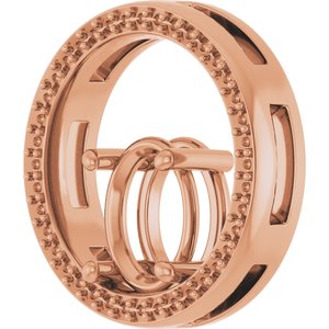 14K Rose Gold 9x7 mm Oval Pendant Mounting – image 4
