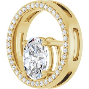 14K Yellow Gold 9x7 mm Oval Pendant Mounting – image 3