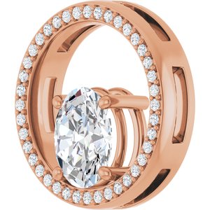 18K Rose Gold 9x7 mm Oval Pendant Mounting – image 3