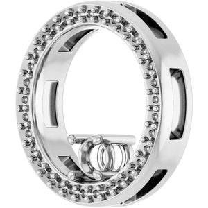18K White Gold 3.5 mm Round Pendant Mounting – image 4