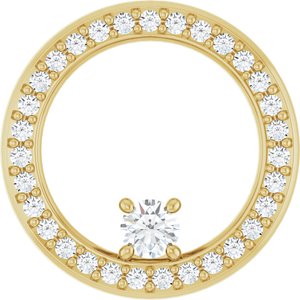 18K Yellow Gold 3 mm Round Pendant Mounting