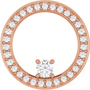 14K Rose Gold 3 mm Round Pendant Mounting