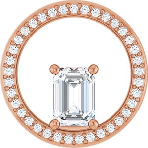 10K Rose Gold 7x5 mm Emerald Pendant Mounting