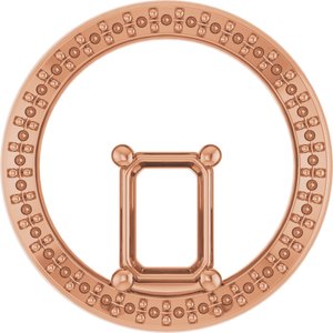 14K Rose Gold 7x5 mm Emerald Pendant Mounting – image 2