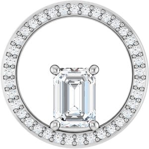 Sterling Silver 7x5 mm Emerald Pendant Mounting